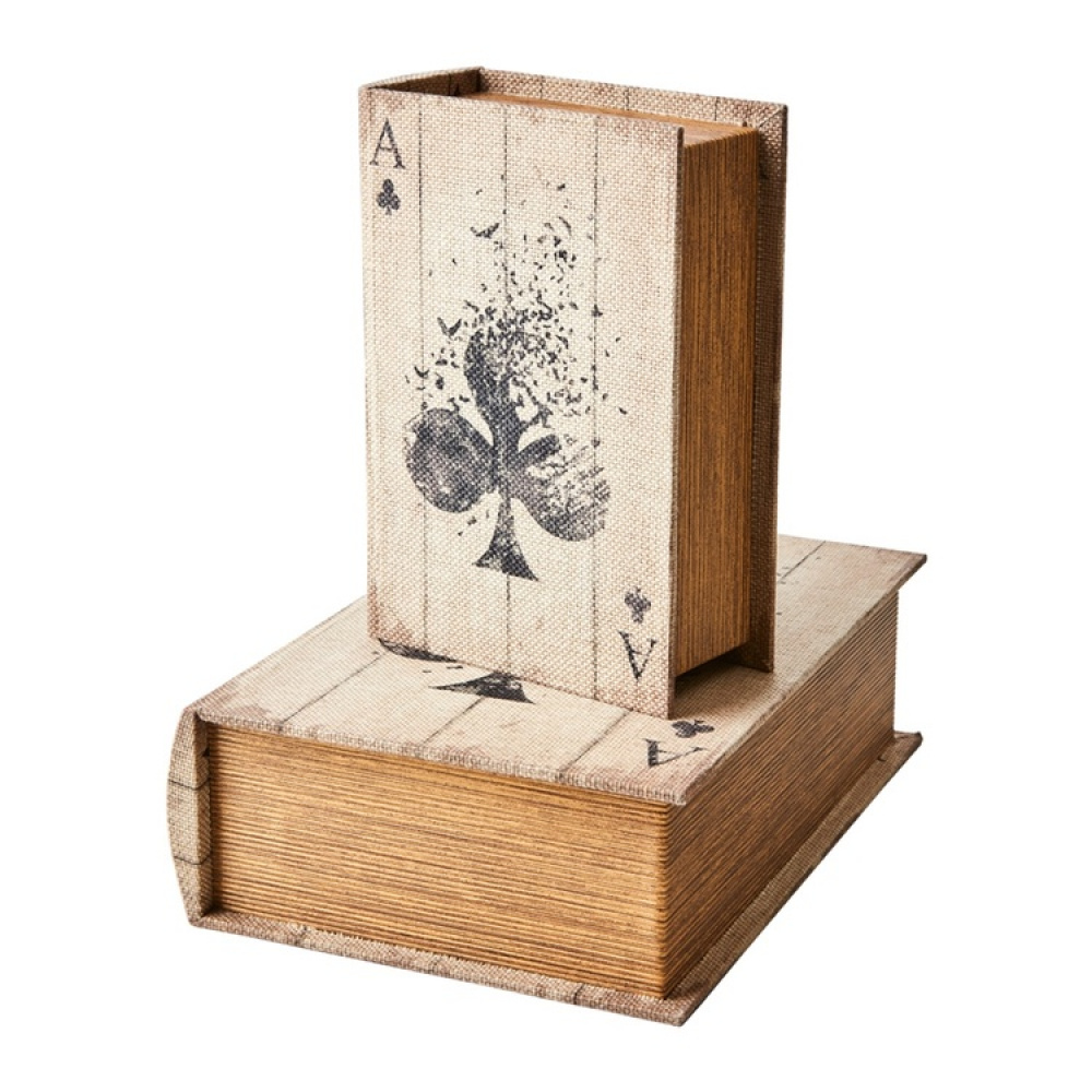 Secret Storage Book, ACE OF CLUBS, SMALL, 20 x 14 x H 6 cm, Beige in the group Storage / Storage boxes / Mini organizers at SmartaSaker.se (40150)