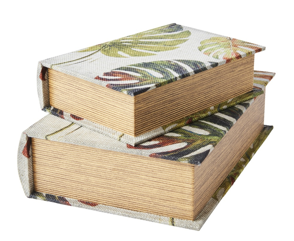 Secret Storage Book, MONSTRERA, LARGE, 27 x 19 x H 7 cm, Grey / green in the group Storage / Storage boxes / Mini organizers at SmartaSaker.se (40159)