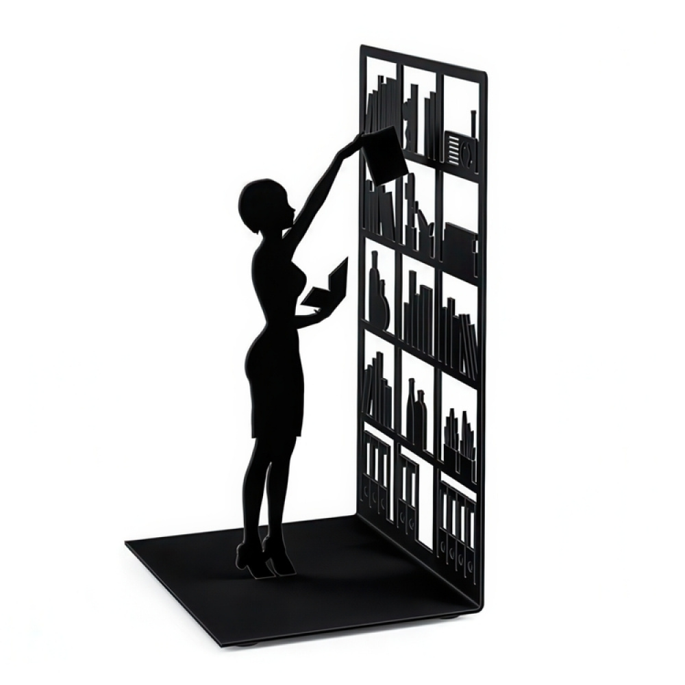 Bookend in metal, THE LIBRARY, 10 x 8,5 x H 17 cm, Black in the group Storage / Office supplies at SmartaSaker.se (40173)