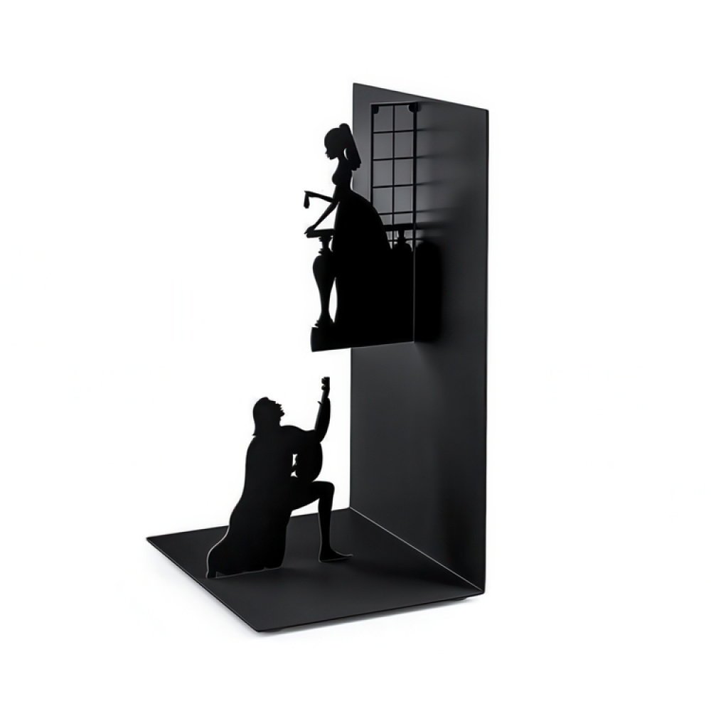 Bookend in metal, ROMEO & JULIET, 10 x 8,5 x H 17 cm, Black in the group Storage / Children’s room storage at SmartaSaker.se (40177)