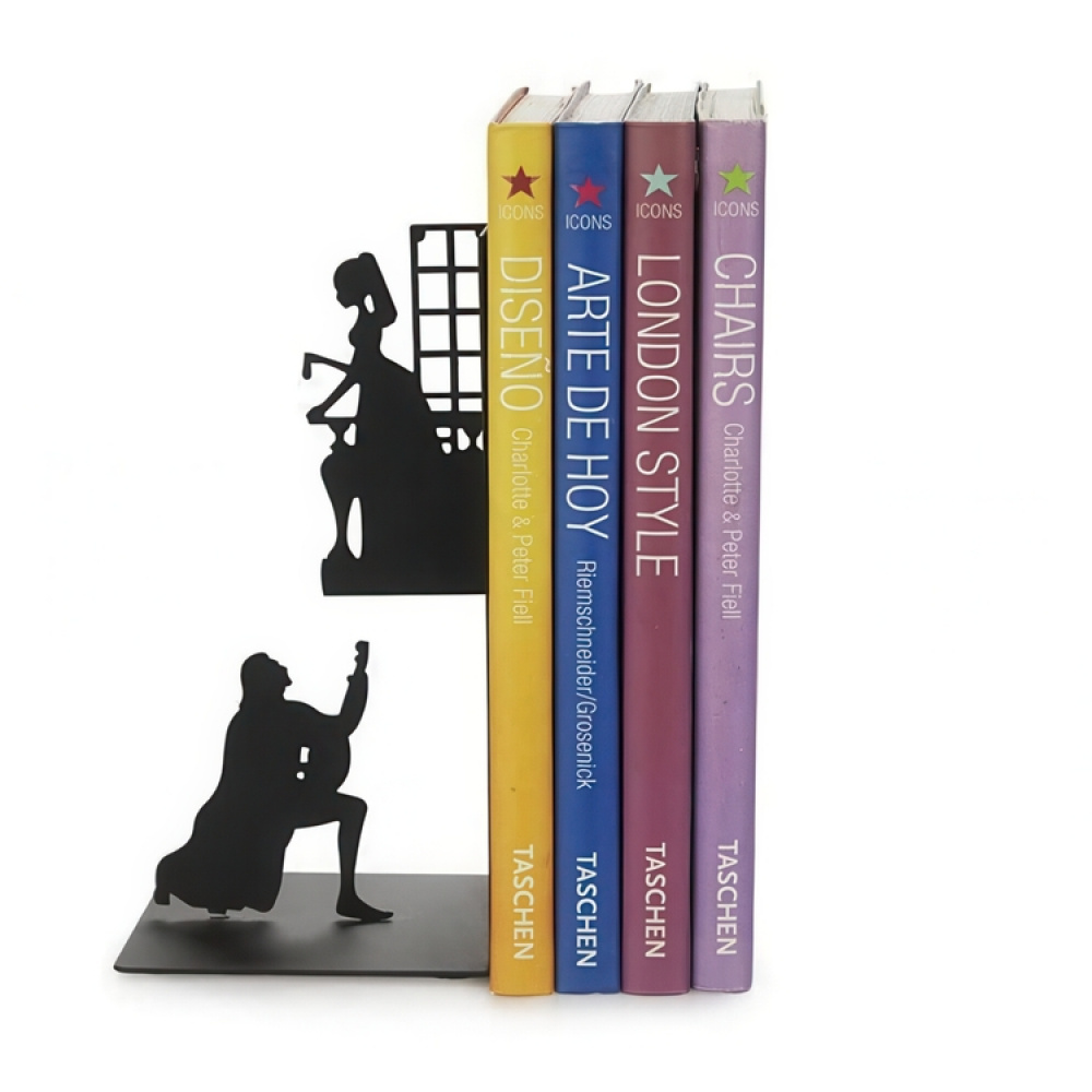 Bookend in metal, ROMEO & JULIET, 10 x 8,5 x H 17 cm, Black in the group Storage / Children’s room storage at SmartaSaker.se (40177)