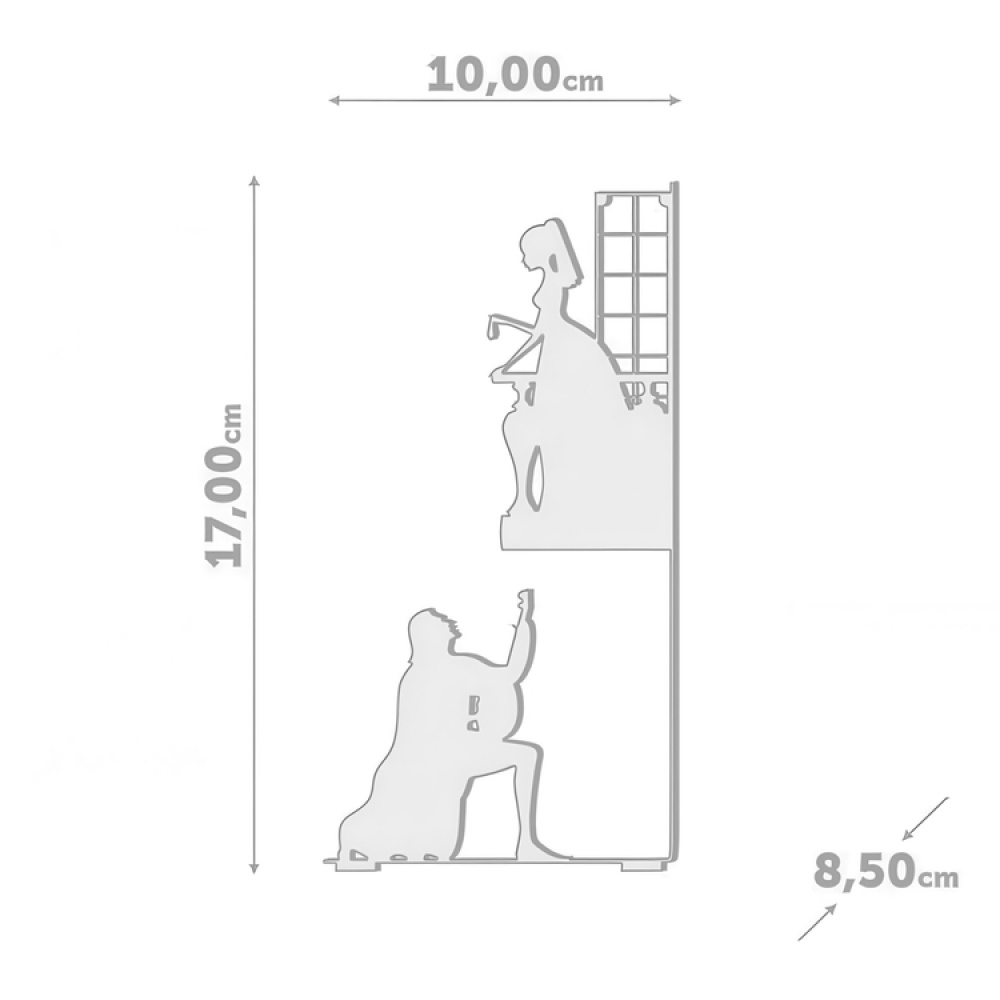 Bookend in metal, ROMEO & JULIET, 10 x 8,5 x H 17 cm, Black in the group Storage / Children’s room storage at SmartaSaker.se (40177)