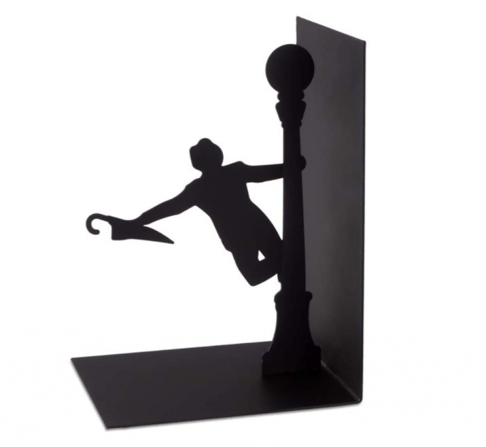 Bookend in metal, SINGING IN THE RAIN, 12,5 x 10 x H 18 cm, Black in the group Storage / Office supplies at SmartaSaker.se (40178)