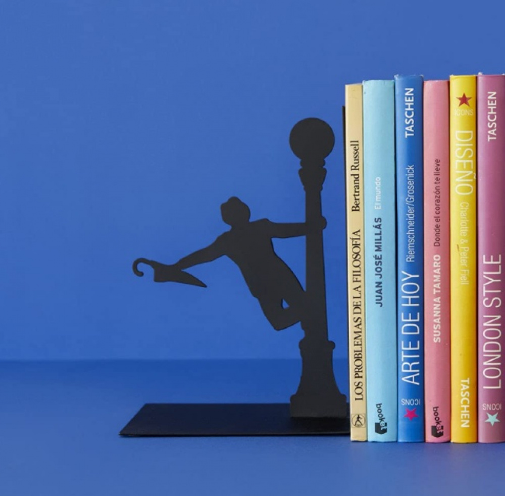 Bookend in metal, SINGING IN THE RAIN, 12,5 x 10 x H 18 cm, Black in the group Storage / Office supplies at SmartaSaker.se (40178)