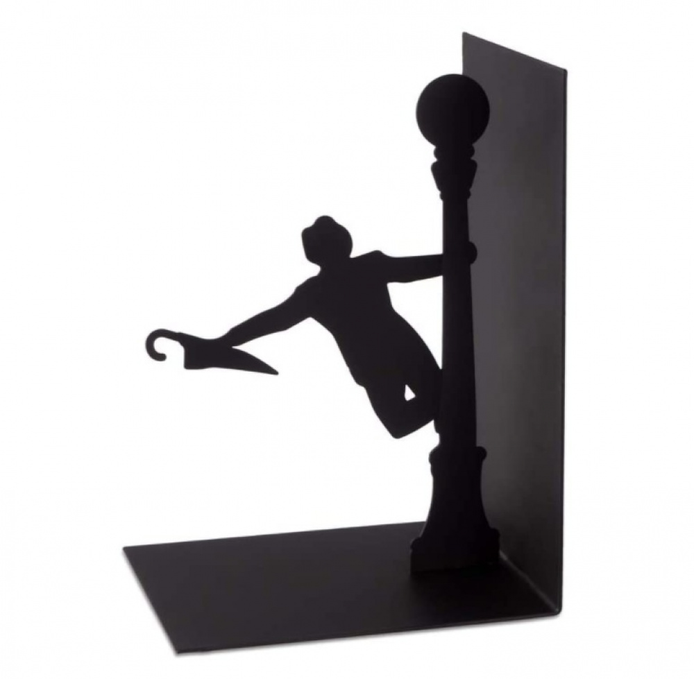 Bookend in metal, SINGING IN THE RAIN, 12,5 x 10 x H 18 cm, Black in the group Storage / Office supplies at SmartaSaker.se (40178)