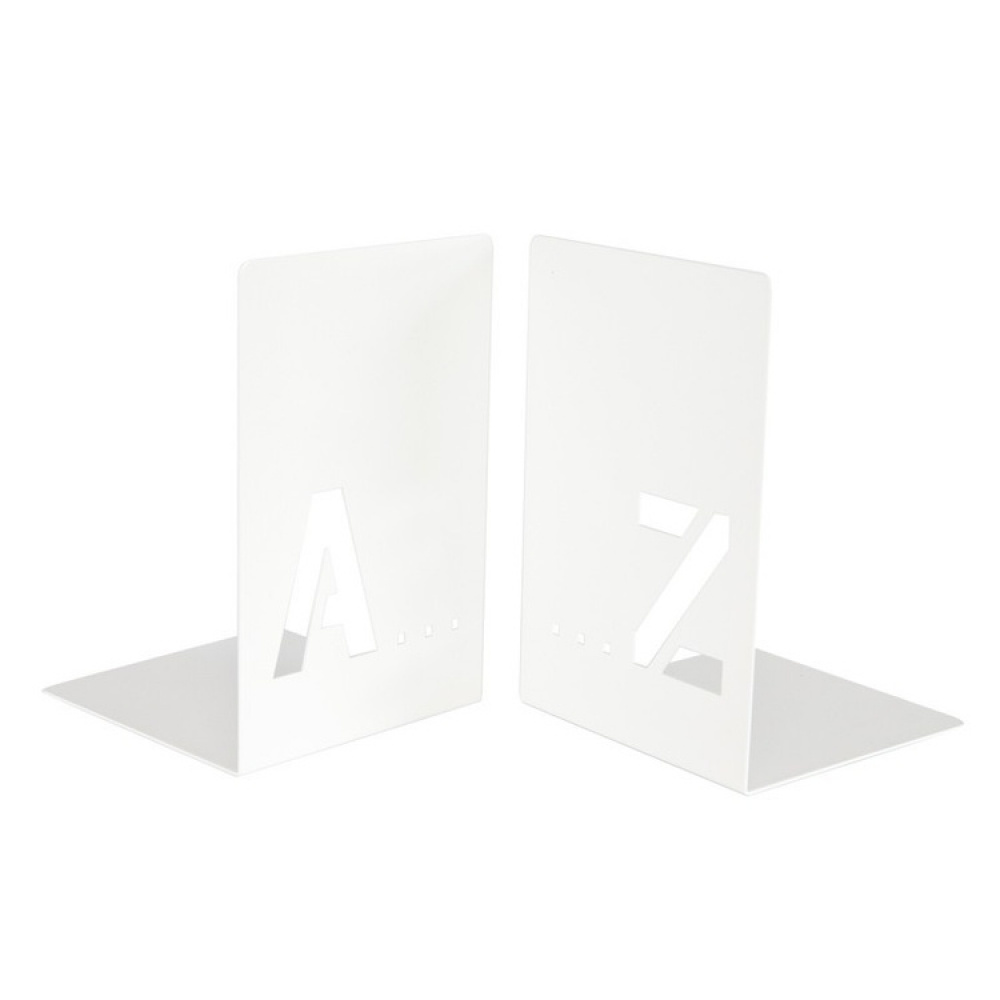 Bookends, Set of 2, BUCHSTÜTZEN A - Z, 12 x 12 x H 18 cm, White in the group Storage / Office supplies at SmartaSaker.se (40187)