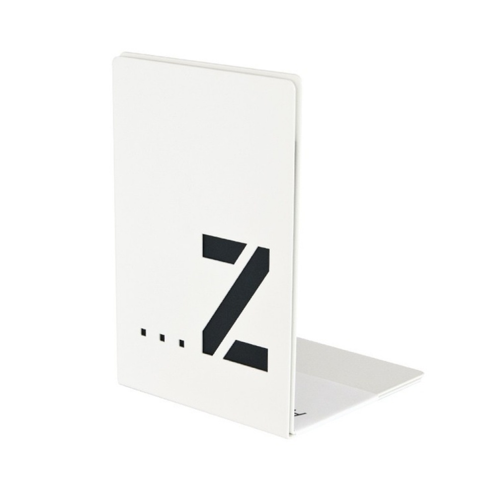 Bookends, Set of 2, BUCHSTÜTZEN A - Z, 12 x 12 x H 18 cm, White in the group Storage / Office supplies at SmartaSaker.se (40187)