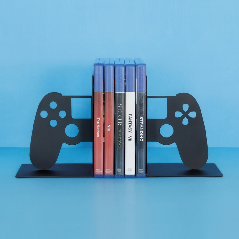 Bookends, Metal, Set of 2, JOYPAD VIDEOGAME HOLDERS, Black in the group Storage / Office supplies at SmartaSaker.se (40189)