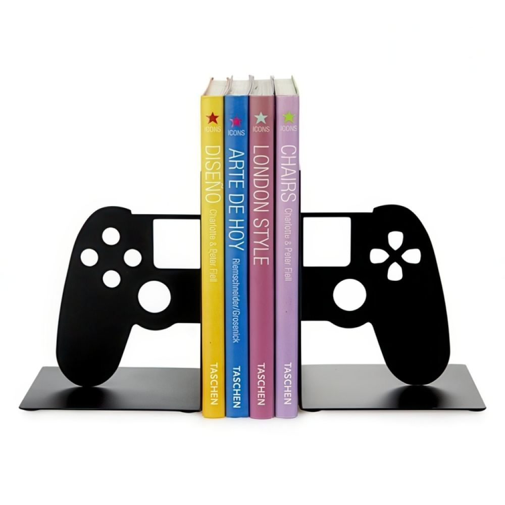 Bookends, Metal, Set of 2, JOYPAD VIDEOGAME HOLDERS, Black in the group Storage / Office supplies at SmartaSaker.se (40189)