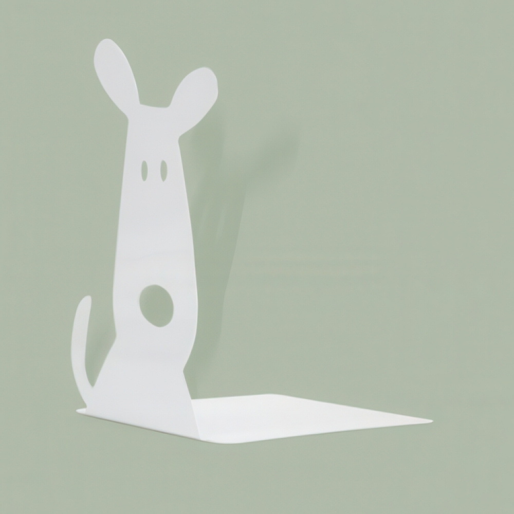 Bookends in metal, Set of 2, WHITE DOGS, 12 x 12,5 x H 17 cm, White in the group Storage / Office supplies at SmartaSaker.se (40190)