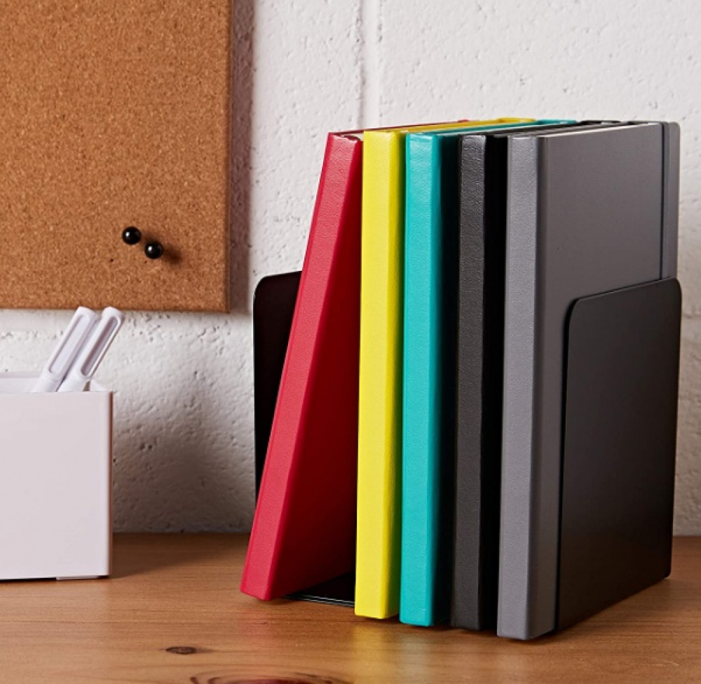 Metal bookends, Set of 2, ALBERT CLASSIC, 12,5 x 14 x H14 cm, Black in the group Storage / Office supplies at SmartaSaker.se (40192)