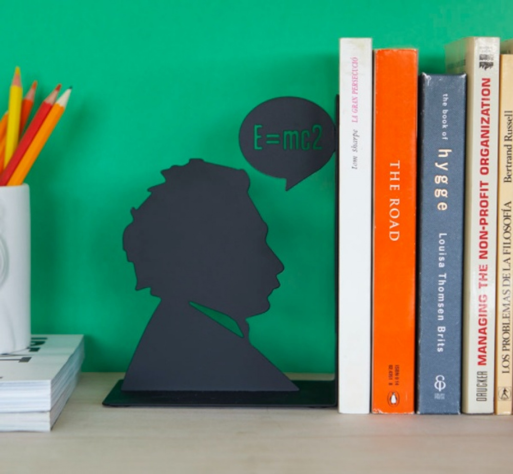 Bookend in metal, EINSTEIN, 10 x 13 x H 17, Black in the group Storage / Office supplies at SmartaSaker.se (40194)