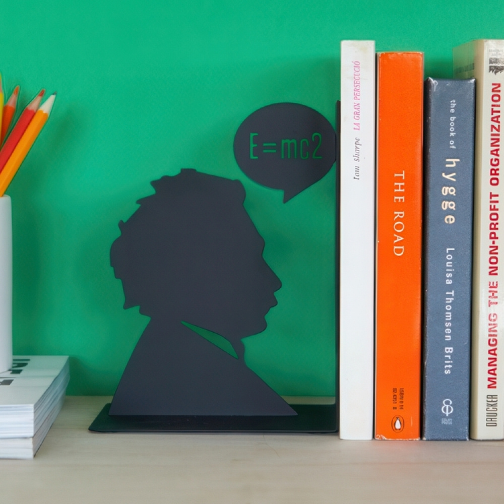 Bookend in metal, EINSTEIN, 10 x 13 x H 17, Black in the group Storage / Office supplies at SmartaSaker.se (40194)