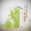 Bookend in metal, FLYING BOY, 11 x 10 x H 17 cm, Green Bookend in metal, FLYING BOY, 11 x 10 x H 17 cm, Green
