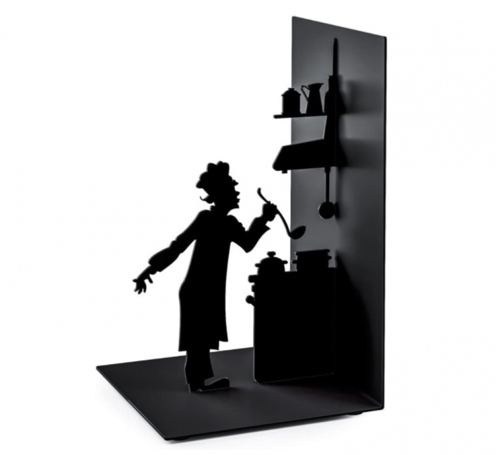 Bookend in metal, LE CHEF, 10 x 10 x H 17 cm, Black in the group Storage / Office supplies / Bookends at SmartaSaker.se (40202)