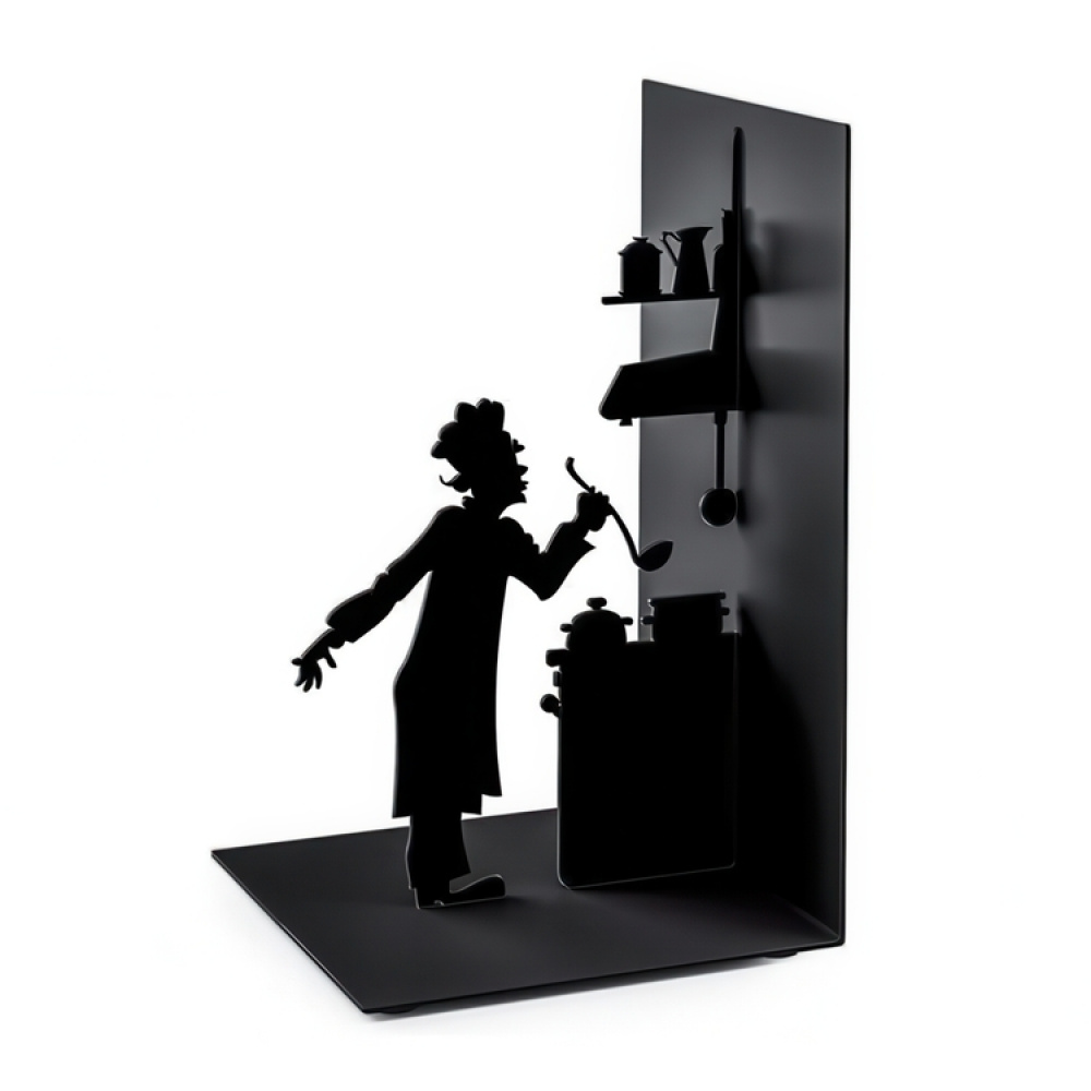 Bookend in metal, LE CHEF, 10 x 10 x H 17 cm, Black in the group Storage / Office supplies / Bookends at SmartaSaker.se (40202)