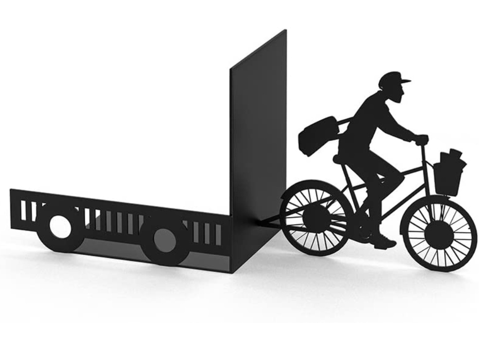 Bookend in metal, POSTMAN, 27 x 10 x H 17 cm, Black in the group Storage / Office supplies at SmartaSaker.se (40205)