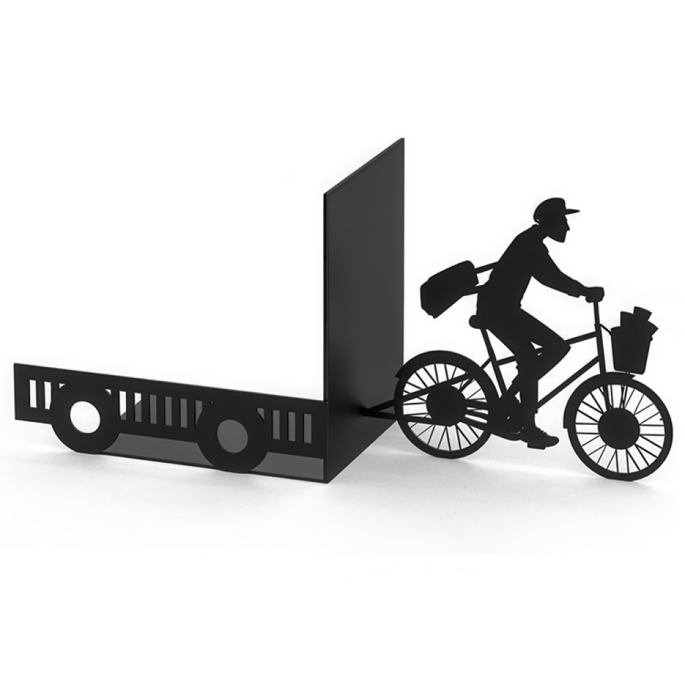 Bookend in metal, POSTMAN, 27 x 10 x H 17 cm, Black in the group Storage / Office supplies at SmartaSaker.se (40205)