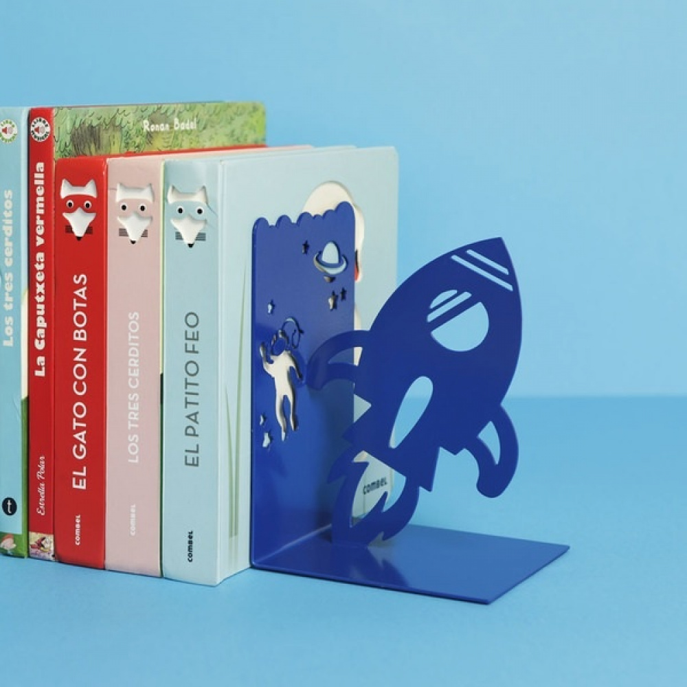 Bookend in metal, SPACE WALK, 11 x 10 x H 16 cm, Blue in the group Storage / Office supplies at SmartaSaker.se (40208)