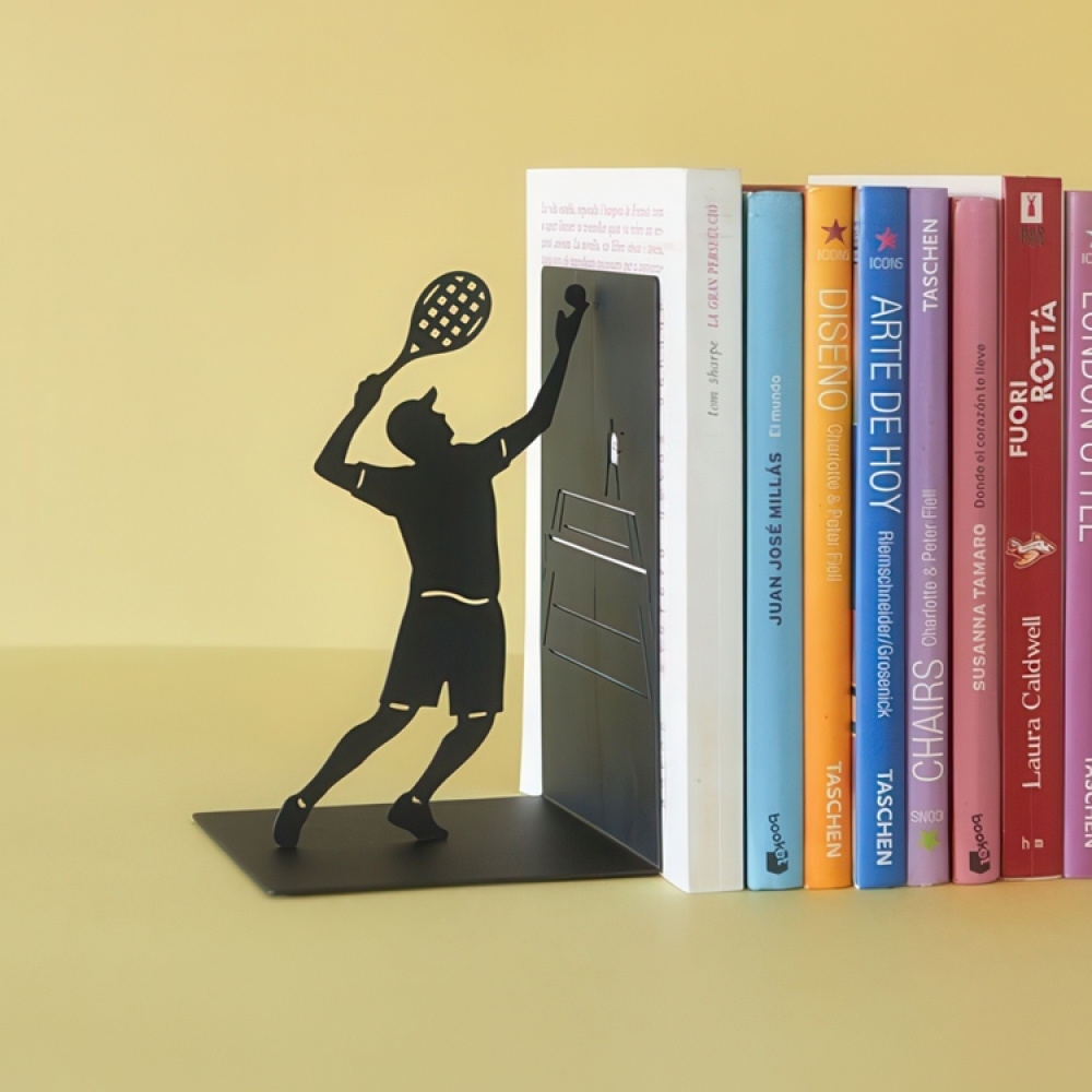 Bookend in metal, TENNIS MATCH POINT, 11 x 10 x H 17 cm, Black in the group Storage / Children’s room storage at SmartaSaker.se (40209)