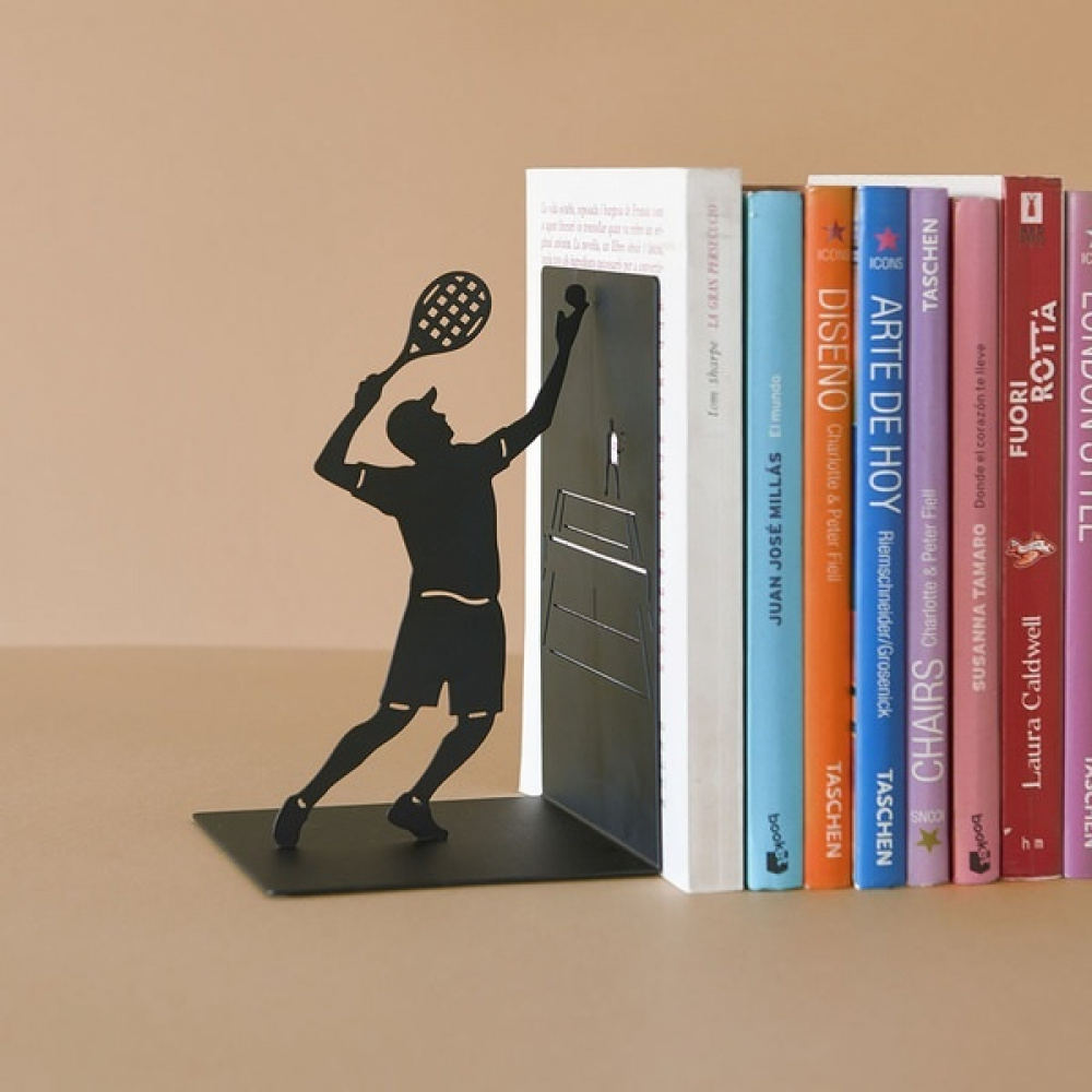 Bookend in metal, TENNIS MATCH POINT, 11 x 10 x H 17 cm, Black in the group Storage / Children’s room storage at SmartaSaker.se (40209)
