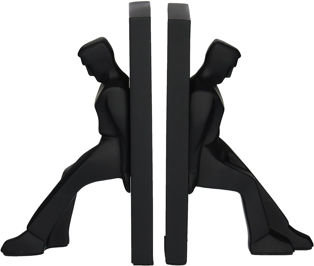Book Ends, Set of 2, LEANING MEN, 12 x 8 x H 19,5 cm, Black in the group Storage / Office supplies at SmartaSaker.se (40212)