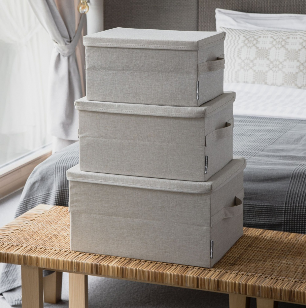 Box with lid, BIGSO LARGE SOFT STORAGE, 45 x 34 x H 25 cm, Beige in the group Storage / Storage boxes / BigSo storage boxes at SmartaSaker.se (40220)