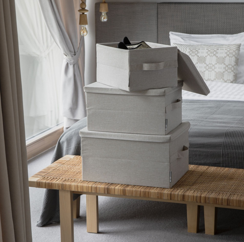 Box with lid, BIGSO LARGE SOFT STORAGE, 45 x 34 x H 25 cm, Beige in the group Storage / Storage boxes / BigSo storage boxes at SmartaSaker.se (40220)
