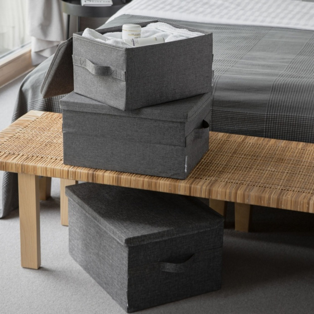 Box with lid, BIGSO MEDIUM SOFT STORAGE, 40 x 30 x H 22 cm, Grey in the group Storage / Storage boxes at SmartaSaker.se (40222)