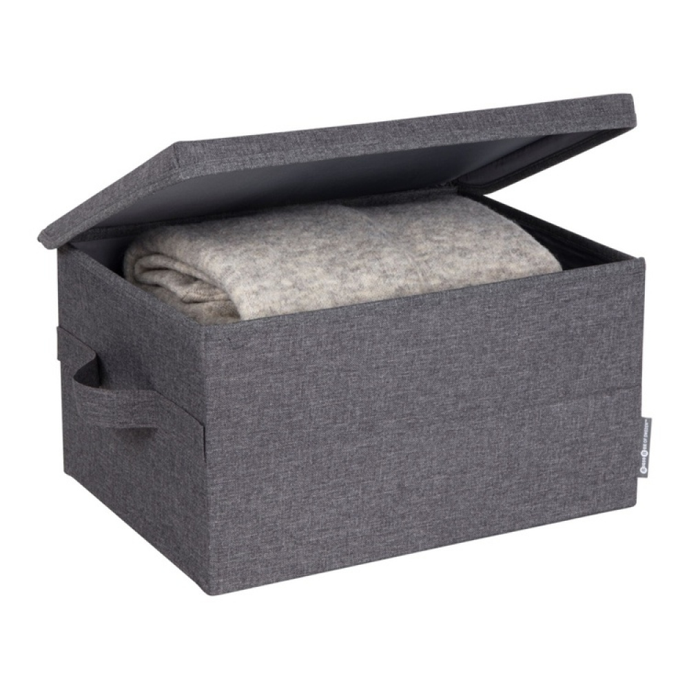Box with lid, BIGSO MEDIUM SOFT STORAGE, 40 x 30 x H 22 cm, Grey in the group Storage / Storage boxes at SmartaSaker.se (40222)