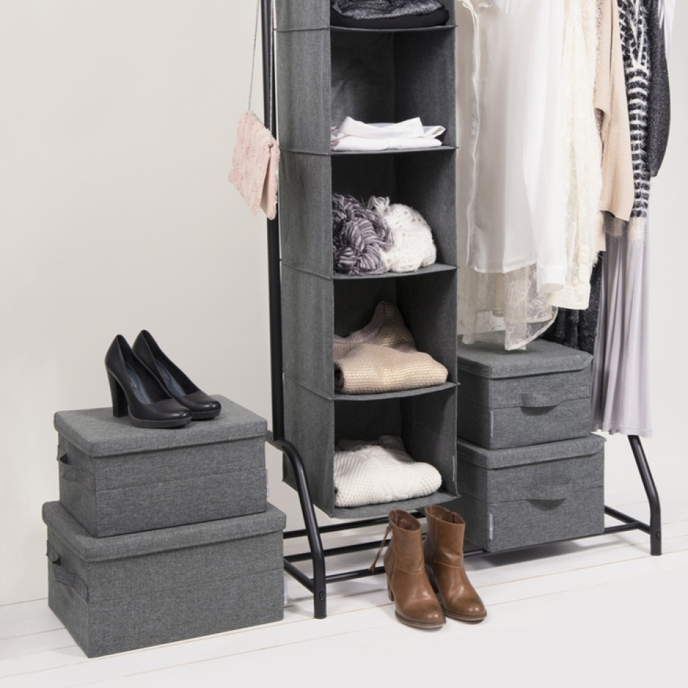 Box with lid, BIGSO MEDIUM SOFT STORAGE, 40 x 30 x H 22 cm, Grey in the group Storage / Storage boxes at SmartaSaker.se (40222)