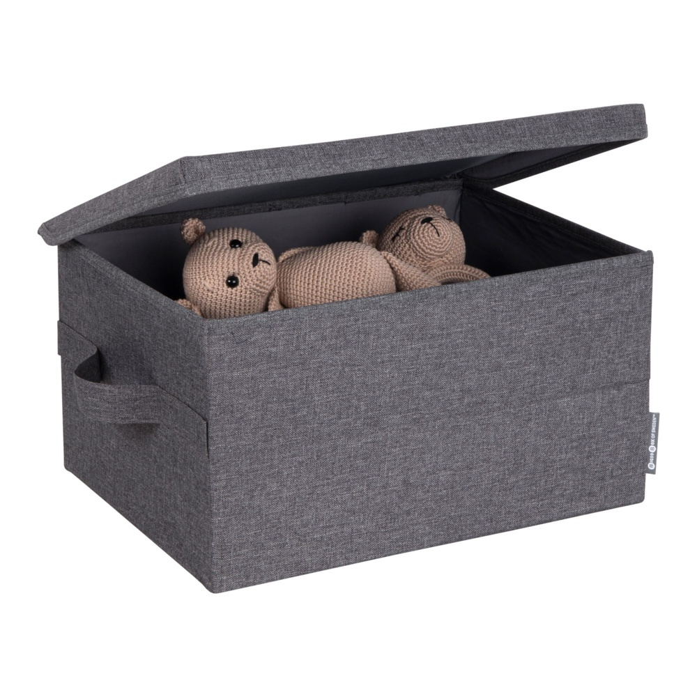 Box with lid, BIGSO MEDIUM SOFT STORAGE, 40 x 30 x H 22 cm, Grey in the group Storage / Storage boxes / BigSo storage boxes at SmartaSaker.se (40222)