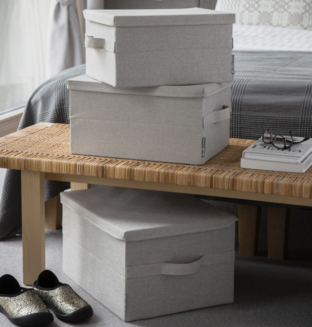 Box with lid, BIGSO MEDIUM SOFT STORAGE, 40 x 30 x H 22 cm, Beige in the group Storage / Storage boxes at SmartaSaker.se (40223)