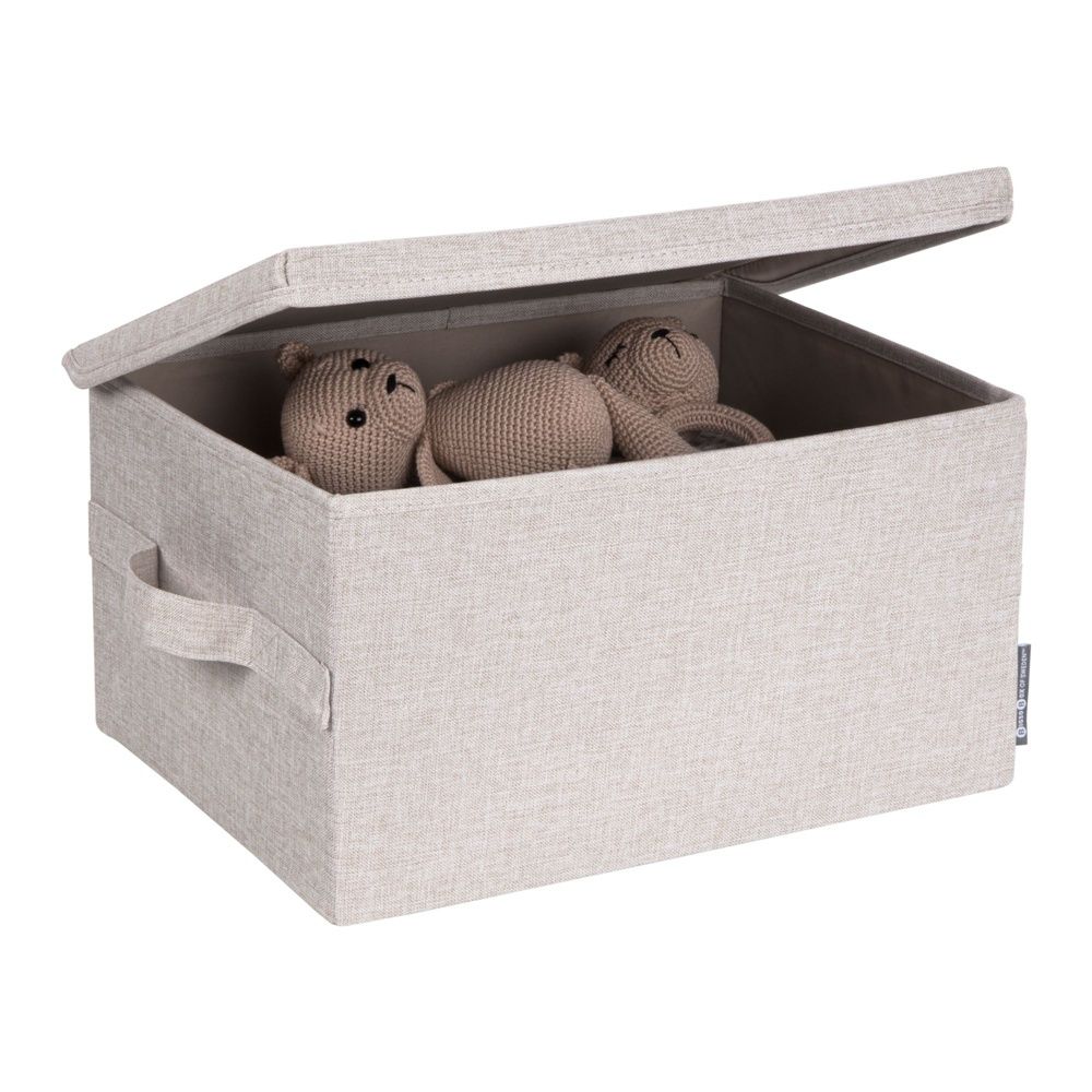 Box with lid, BIGSO MEDIUM SOFT STORAGE, 40 x 30 x H 22 cm, Beige in the group Storage / Storage boxes at SmartaSaker.se (40223)