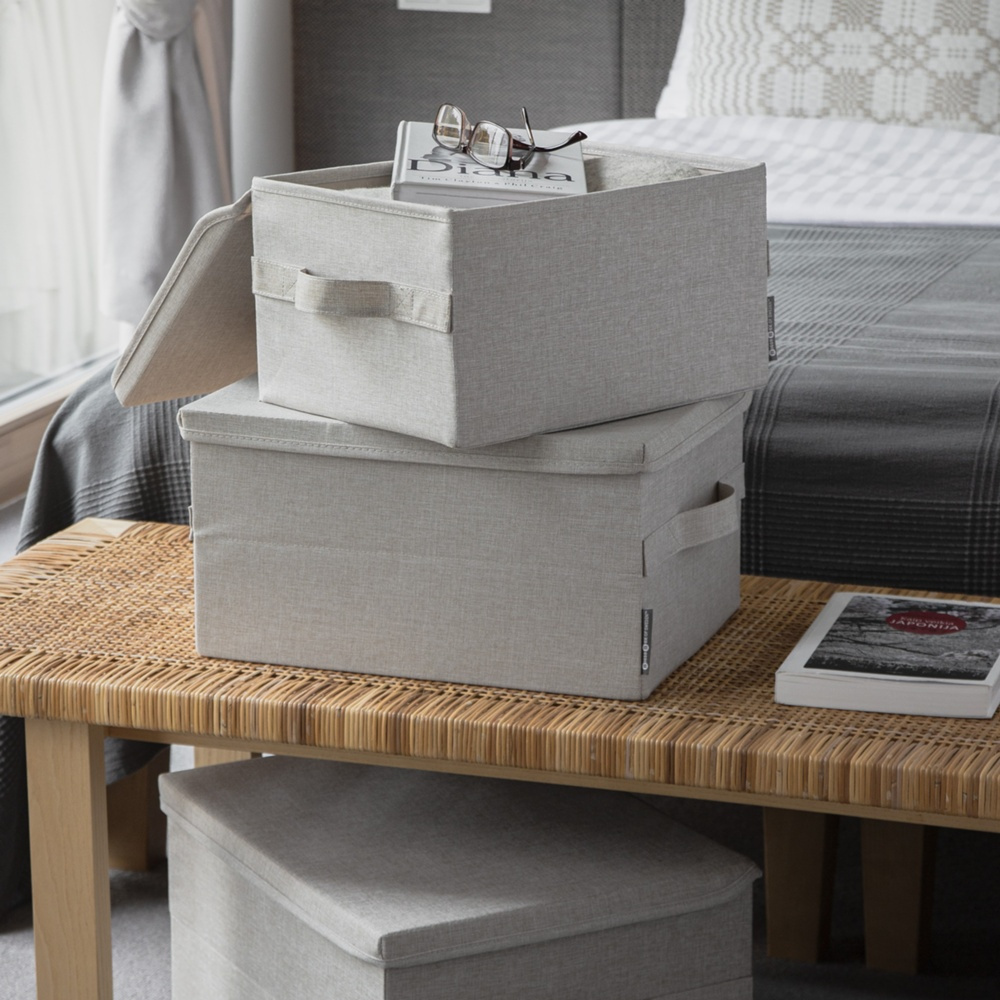 Box with lid, BIGSO MEDIUM SOFT STORAGE, 40 x 30 x H 22 cm, Beige in the group Storage / Storage boxes at SmartaSaker.se (40223)