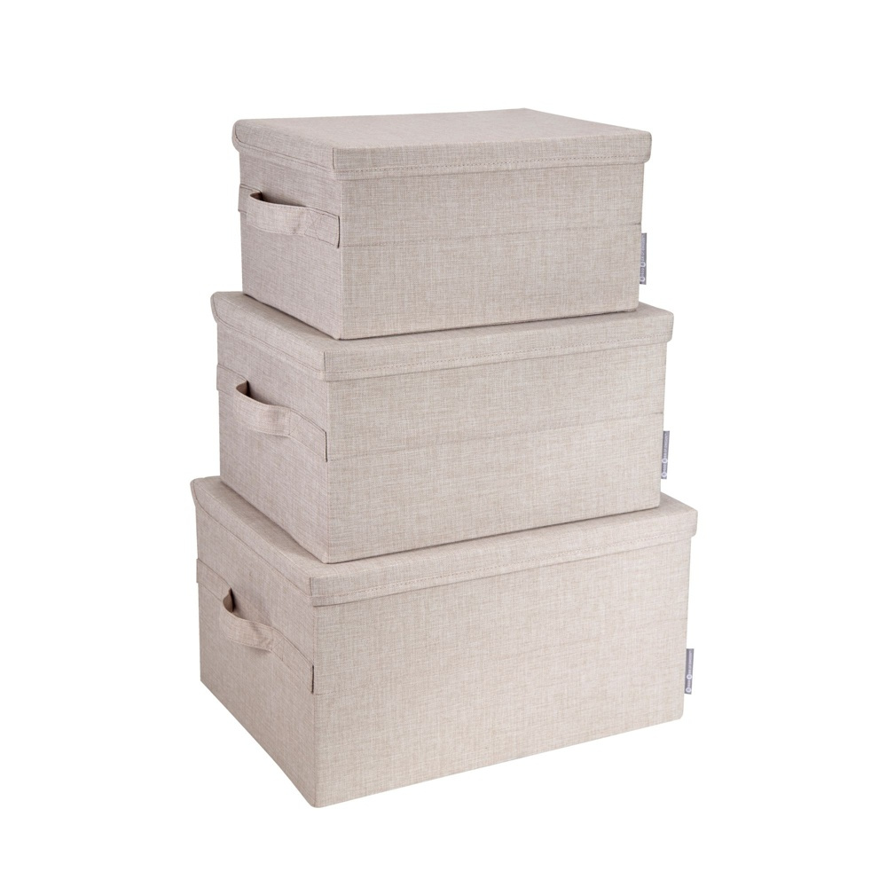 Box with lid, BIGSO MEDIUM SOFT STORAGE, 40 x 30 x H 22 cm, Beige in the group Storage / Storage boxes at SmartaSaker.se (40223)