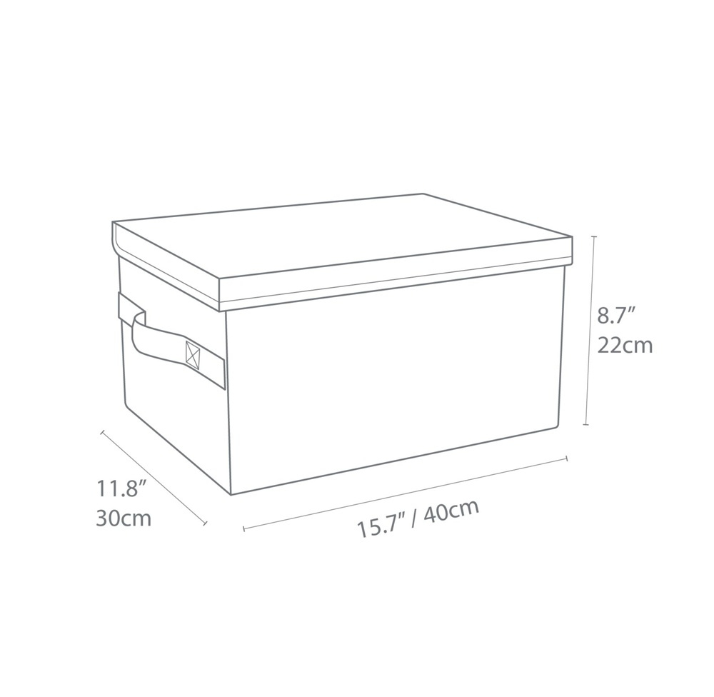 Box with lid, BIGSO MEDIUM SOFT STORAGE, 40 x 30 x H 22 cm, Beige in the group Storage / Storage boxes at SmartaSaker.se (40223)