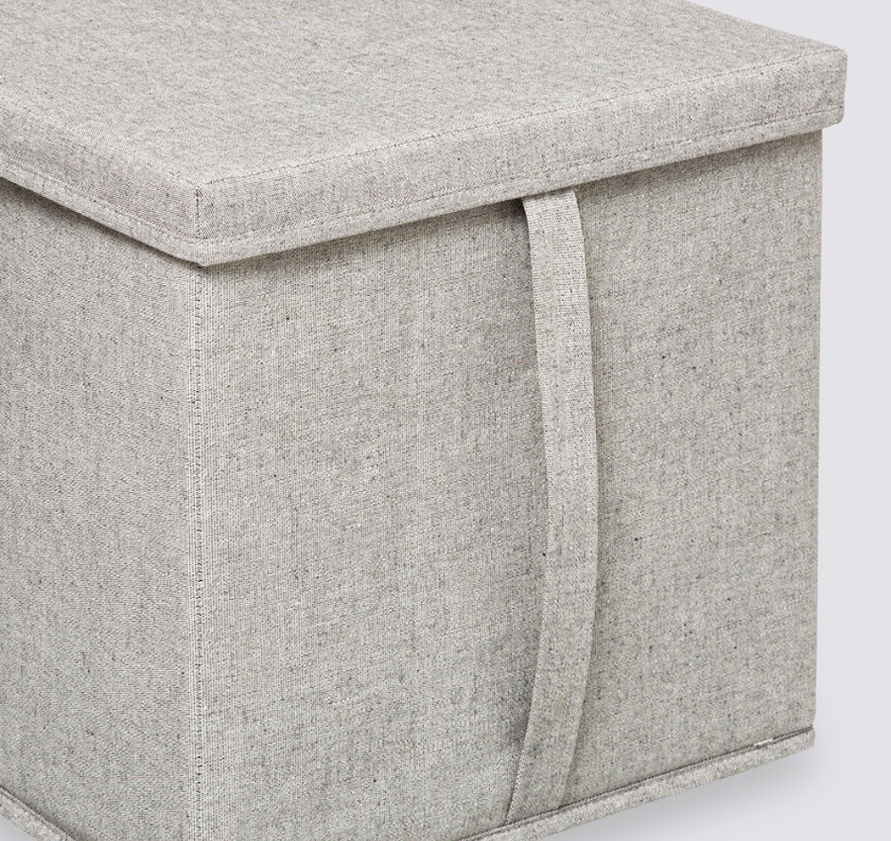 Box with lid, ORGA STORAGE BOX CUBE, 31 x 31 x H 31 cm, Beige-Grey in the group Storage / Wardrobe storage at SmartaSaker.se (40226)