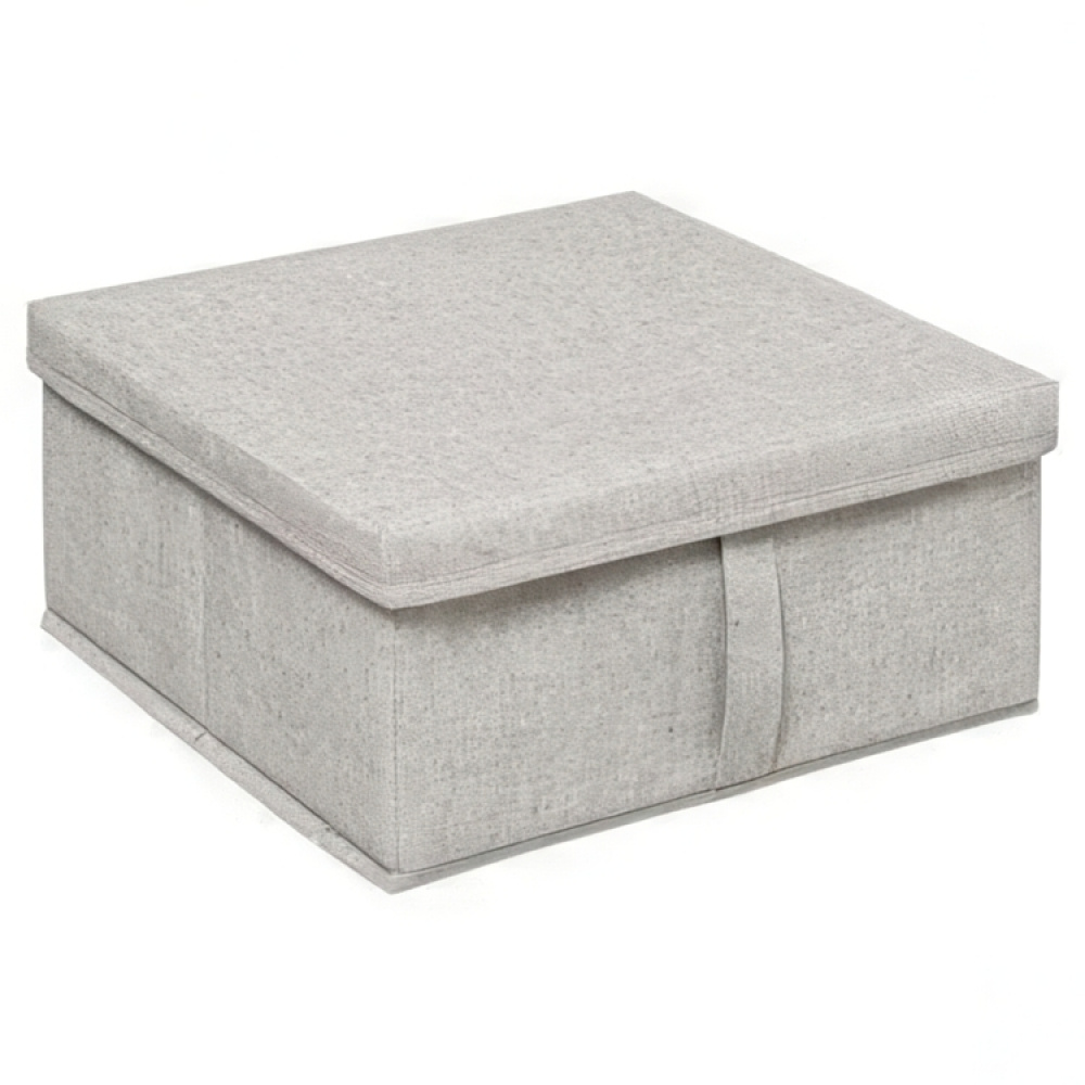 Box with lid, ORGA STORAGE BOX MEDIUM, 31 x 31 x H 15 cm, Beige-Grey in the group Storage / Wardrobe storage at SmartaSaker.se (40228)