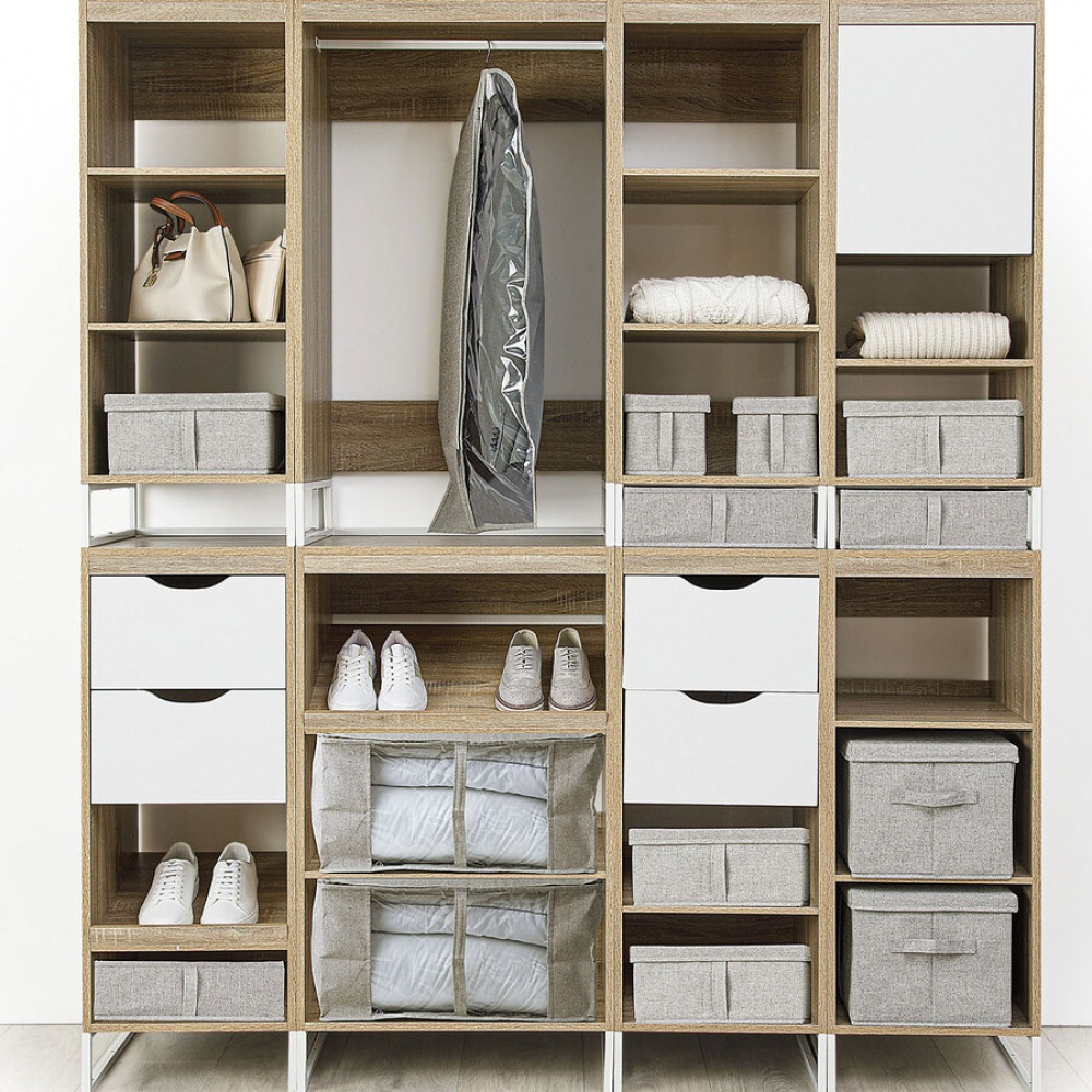 Box with lid, ORGA STORAGE BOX SMALL, 31 x 15 x H 15 cm, Beige-Grey in the group Storage / Wardrobe storage at SmartaSaker.se (40229)