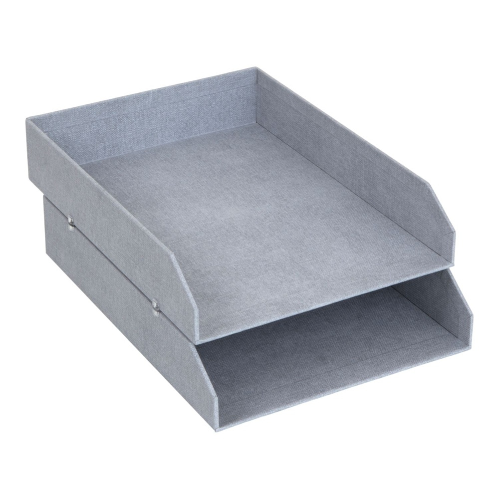 Letterbox in canvas 2 compartments, Håkan canvas, Bigso, light grey in the group Storage / Storage boxes / Bigso storage boxes at SmartaSaker.se (40231-ash-grey)