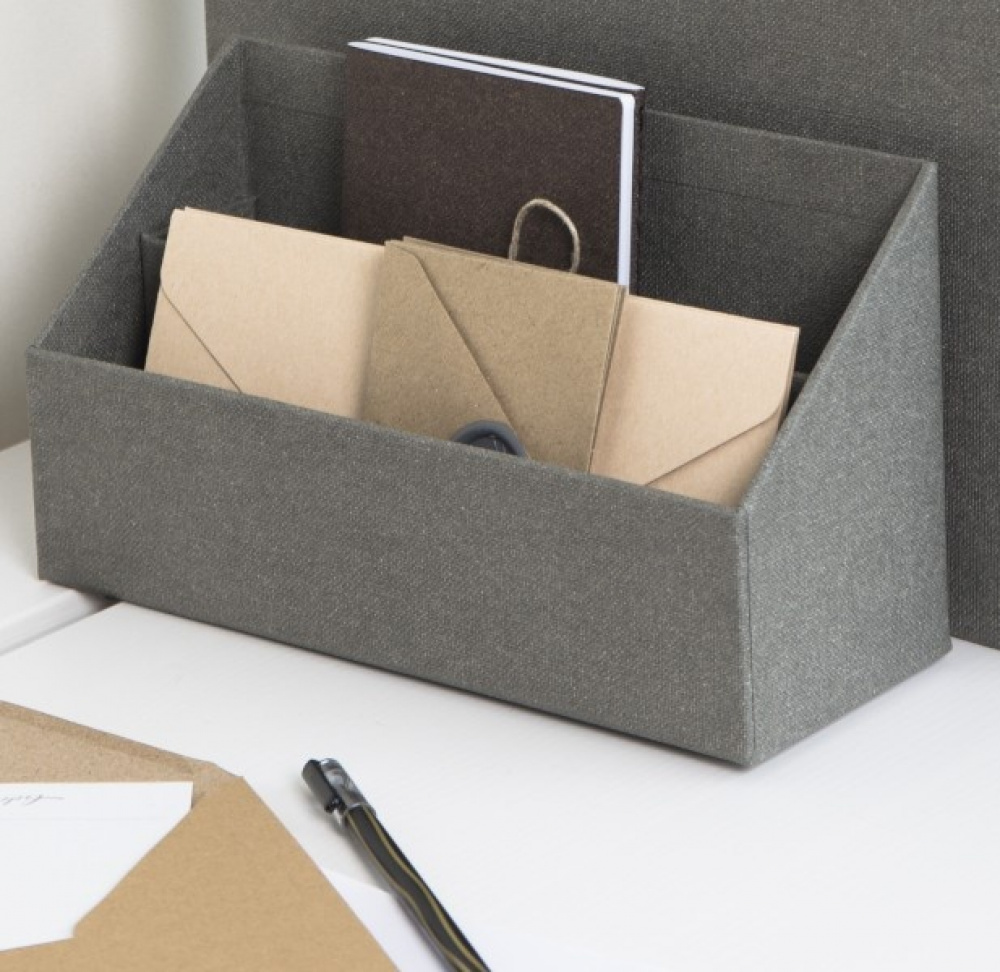 Letter Holder, Canvas Laminate, GEORGE, 25,5 x 10 x H14,5 cm, Grey in the group Storage / Office supplies at SmartaSaker.se (40234)