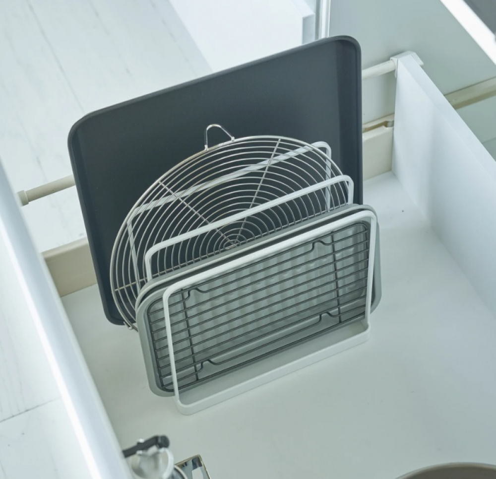 Rack for Trays, TOWER TRAY STAND, 19,5 x 16 x H 19,5 cm, White in the group Storage / Kitchen storage / Kitchen cabinet organizers at SmartaSaker.se (40235)