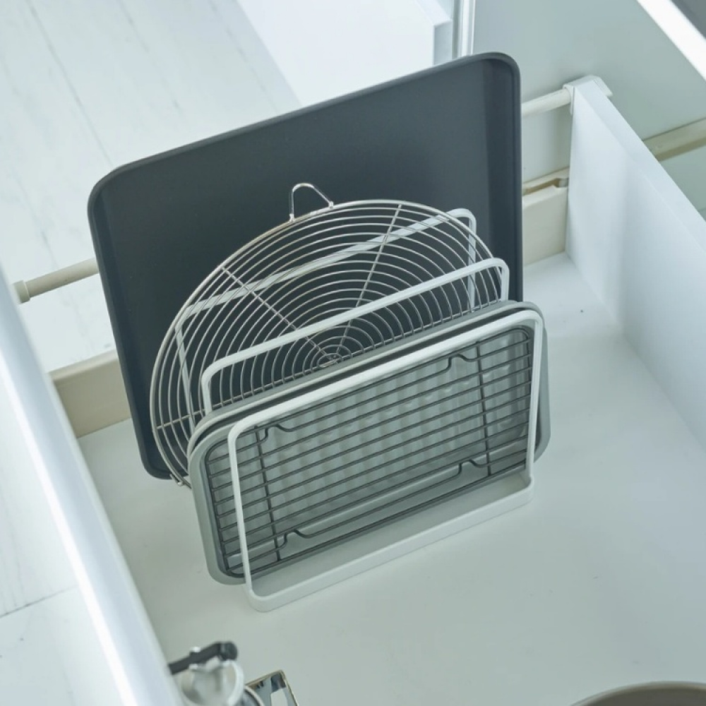 Rack for Trays, TOWER TRAY STAND, 19,5 x 16 x H 19,5 cm, White in the group Storage / Kitchen storage / Kitchen cabinet organizers at SmartaSaker.se (40235)