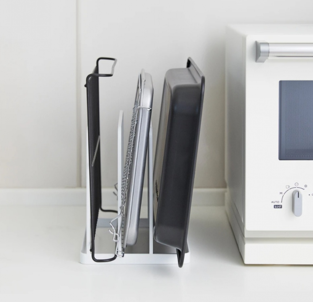 Rack for Trays, TOWER TRAY STAND, 19,5 x 16 x H 19,5 cm, White in the group Storage / Kitchen storage / Kitchen cabinet organizers at SmartaSaker.se (40235)