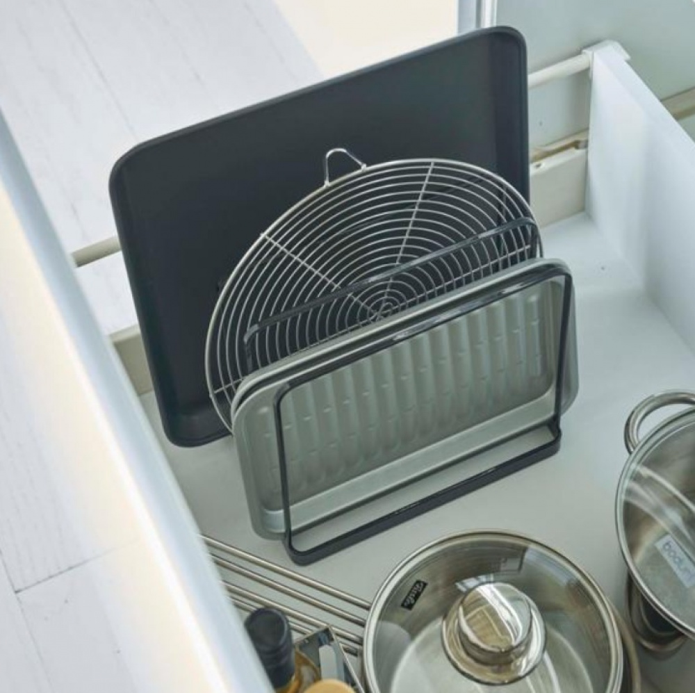 Rack for Trays, TOWER TRAY STAND, 19,5 x 16 x H 19,5 cm, Black in the group Storage / Kitchen storage / Storage bins and jars at SmartaSaker.se (40236)