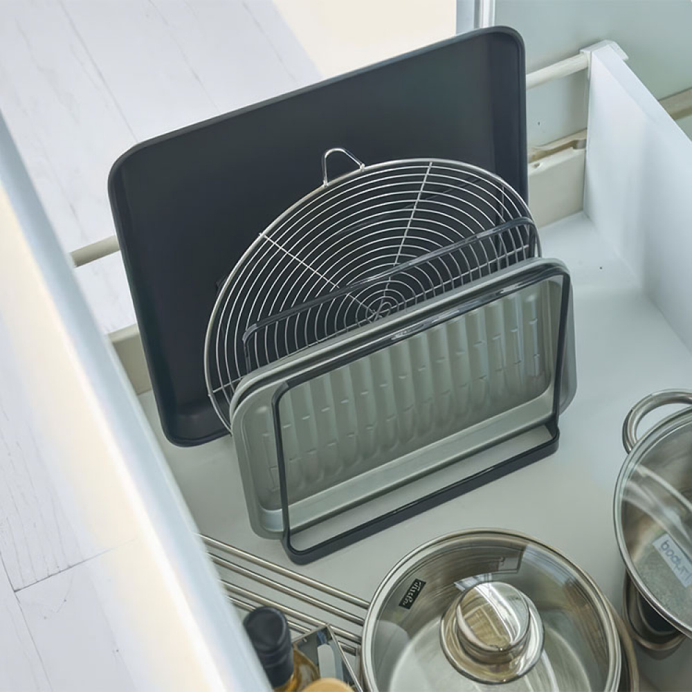 Rack for Trays, TOWER TRAY STAND, 19,5 x 16 x H 19,5 cm, Black in the group Storage / Kitchen storage / Storage jars at SmartaSaker.se (40236)