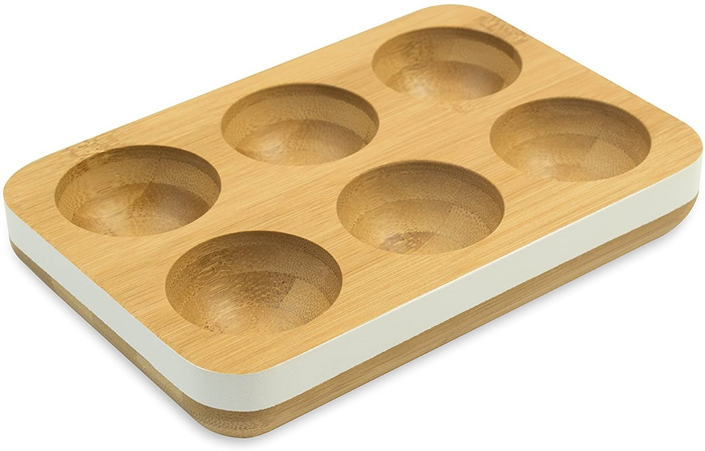 Tray for 6 Eggs, Bamboo, PEBBLY ECO EGG TRAY, 17,5 x 12 cm, Nature in the group Storage / Kitchen storage / Fridge storage at SmartaSaker.se (40238)