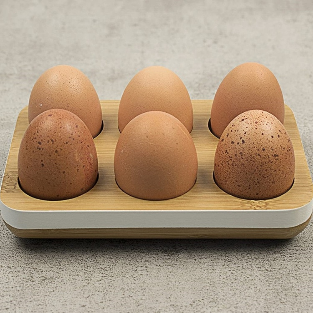 Tray for 6 Eggs, Bamboo, PEBBLY ECO EGG TRAY, 17,5 x 12 cm, Nature in the group Storage / Kitchen storage / Fridge storage at SmartaSaker.se (40238)