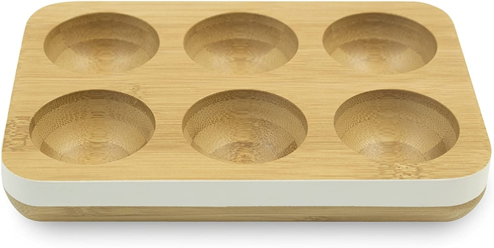 Tray for 6 Eggs, Bamboo, PEBBLY ECO EGG TRAY, 17,5 x 12 cm, Nature in the group Storage / Kitchen storage / Fridge storage at SmartaSaker.se (40238)